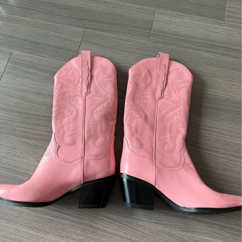 Jeffery Campbell pink leather cowboy boots - Picture 3 of 5